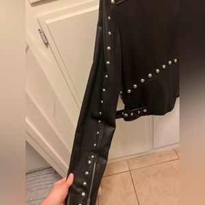 ALC leather jacket with metal stud detail